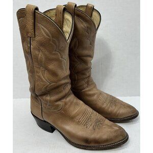 Dan Post Cowboy Boots Mens Size 10D Tan Leather Western Classic Made USA 90s